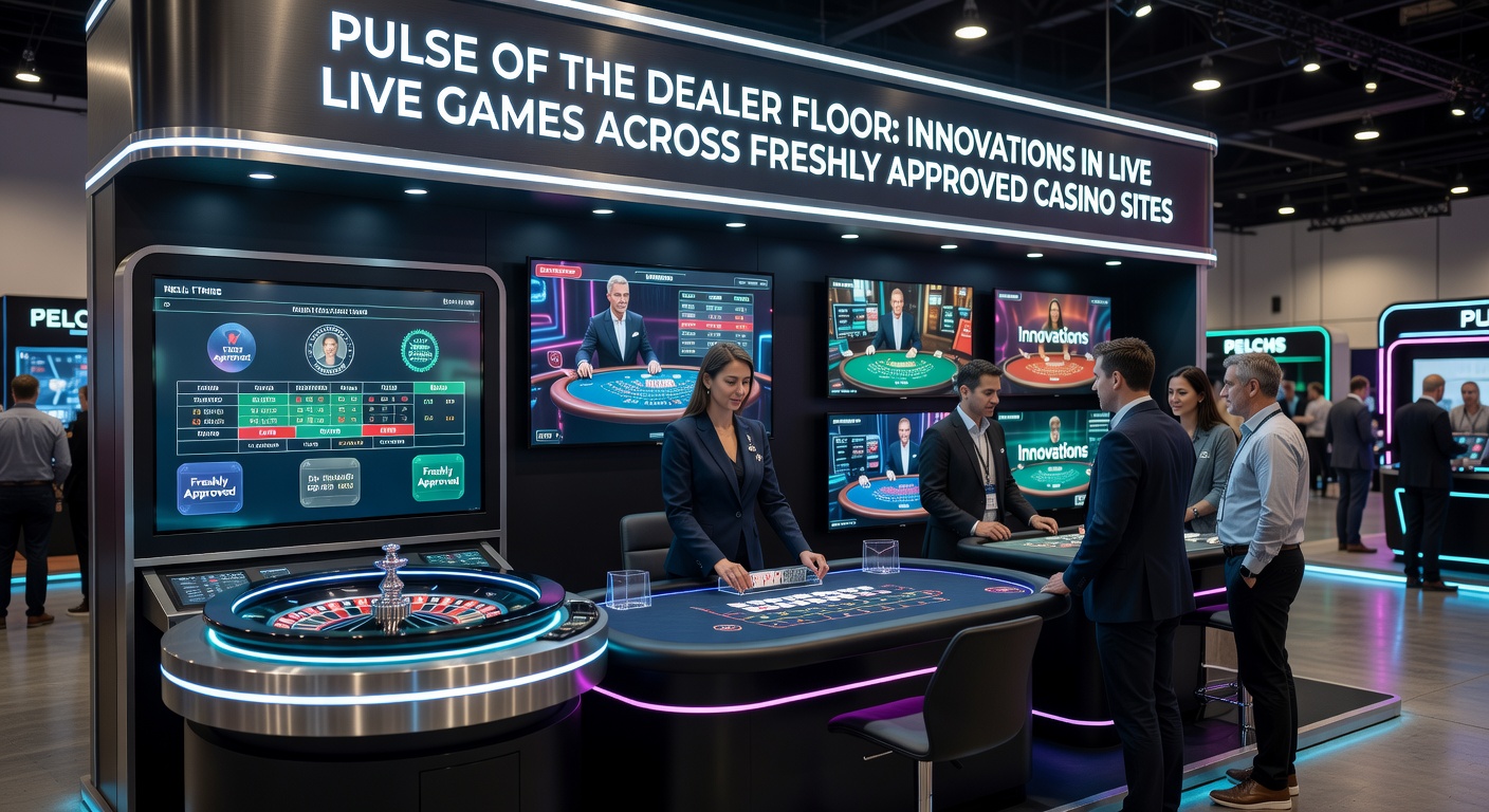 Nahaufnahme eines innovativen Live-Dealer-Tisches mit Multi-Screen-Setup und interaktiven Displays auf einer frisch lizenzierten Plattform