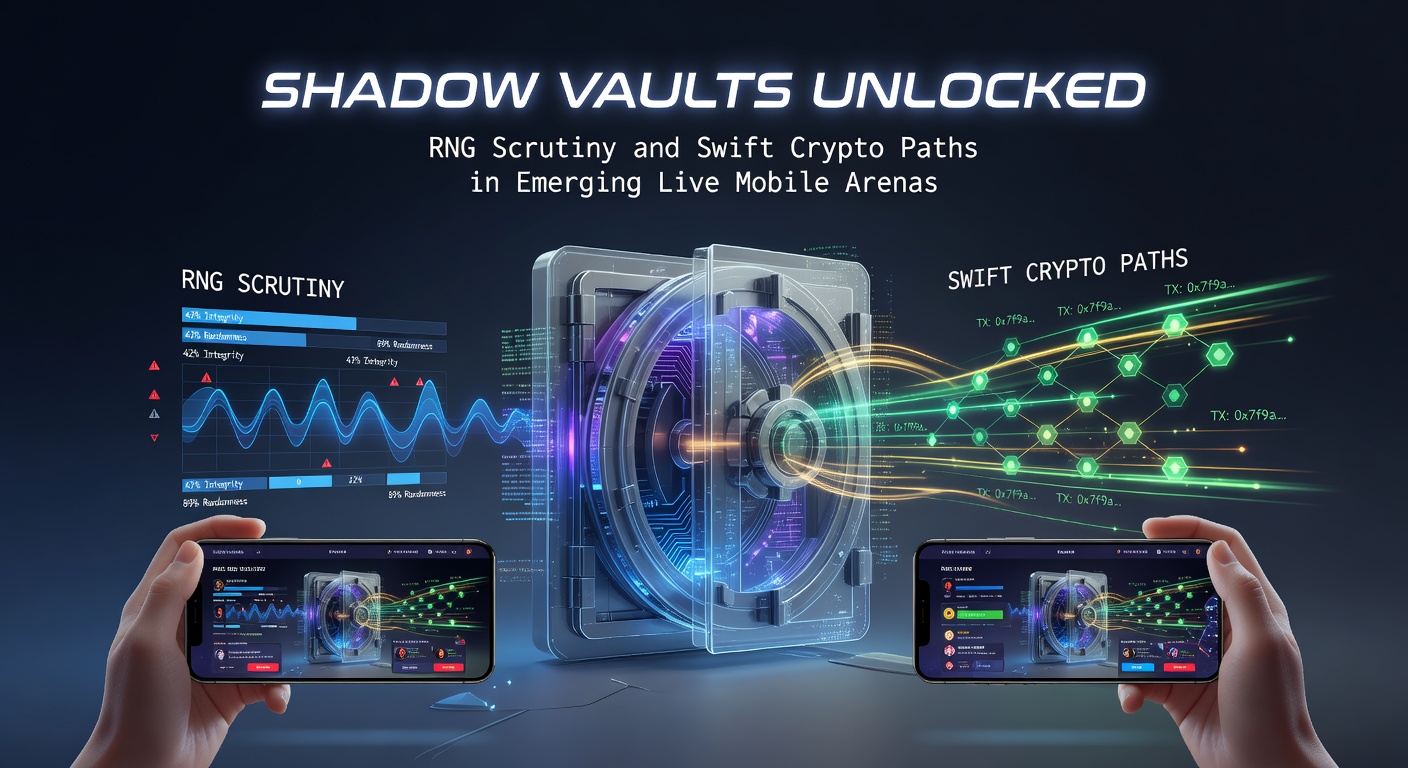 Schnelle Crypto-Transaktionen mit Blitzen symbolisierenden Lightning-Pfaden, verbunden mit mobilen Live-Tischen und sicheren Vault-Icons