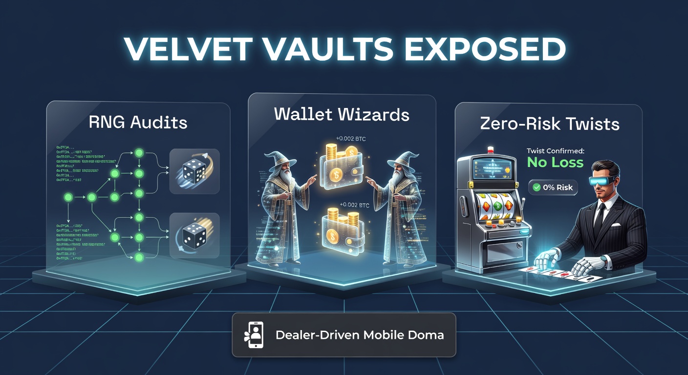 Detaillierte Darstellung von Wallet-Integrationen und Zero-Risiko-Features in einem mobilen Live-Dealer-Setup mit Velvet Vaults-Elementen